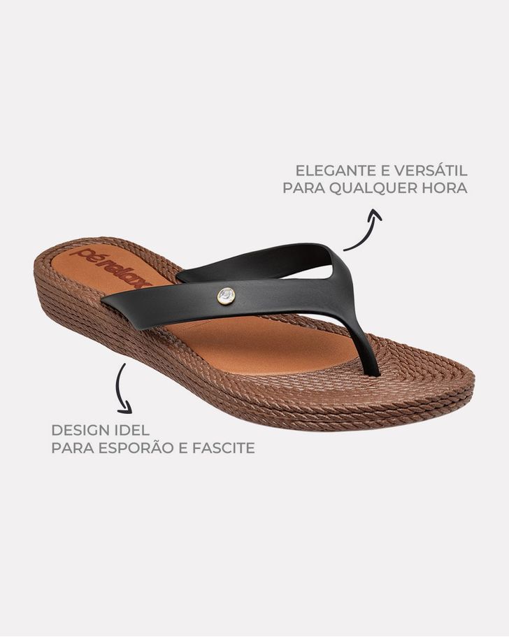 Chinelo Flat Agapanto - Preto