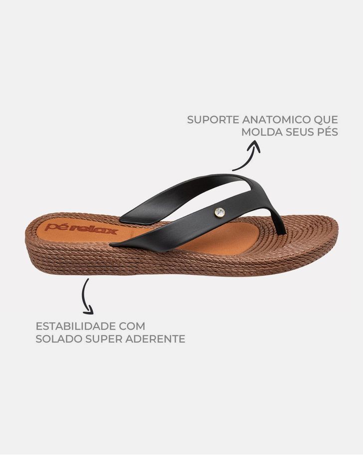 Chinelo Flat Agapanto - Preto