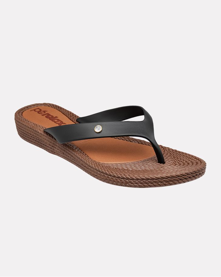Chinelo Flat Agapanto - Preto
