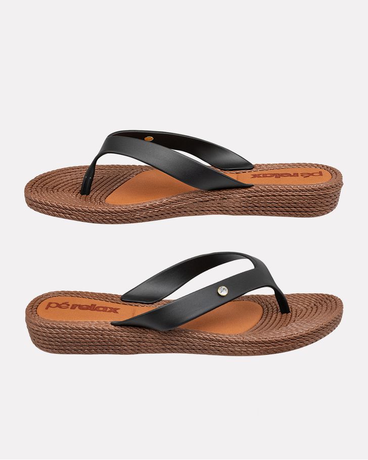 Chinelo Flat Agapanto - Preto