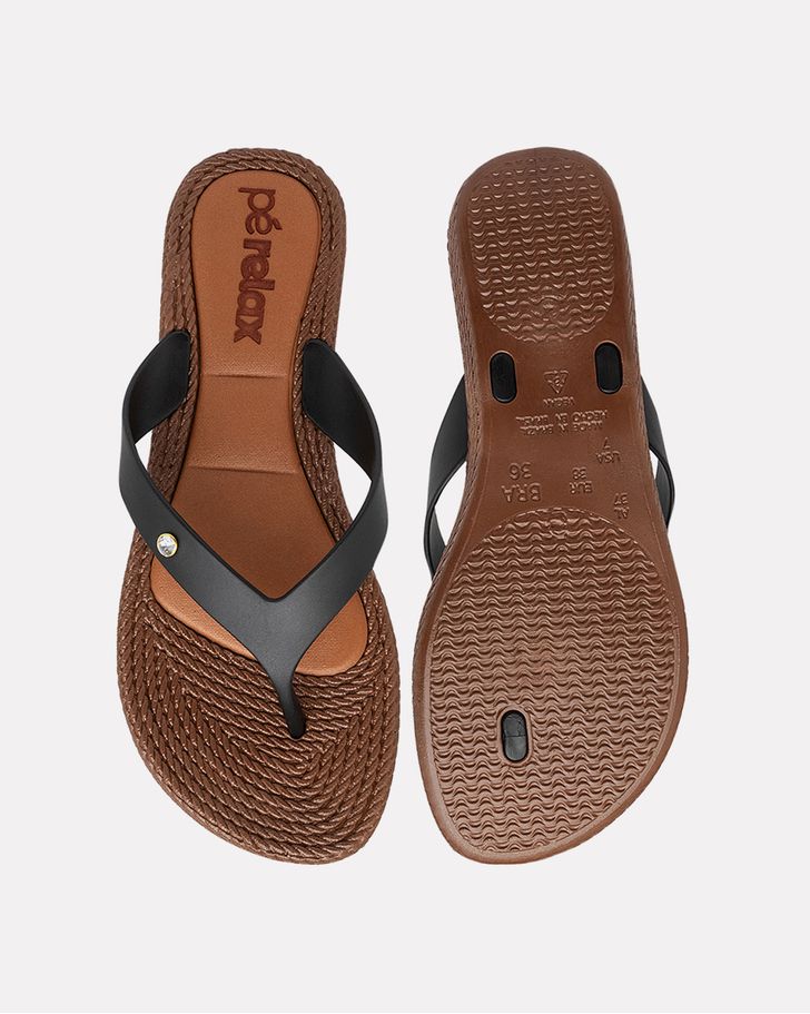 Chinelo Flat Agapanto - Preto
