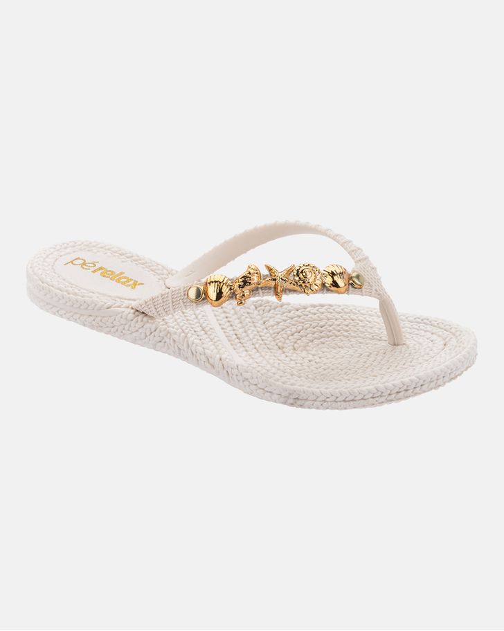 Chinelo Hibisco - Creme