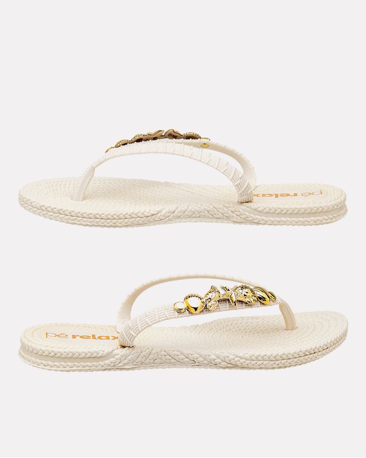 Chinelo Hibisco - Creme