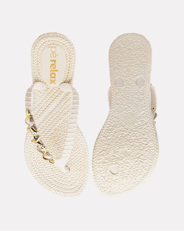Chinelo Hibisco - Creme