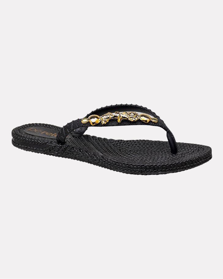 Chinelo Hibisco - Preto