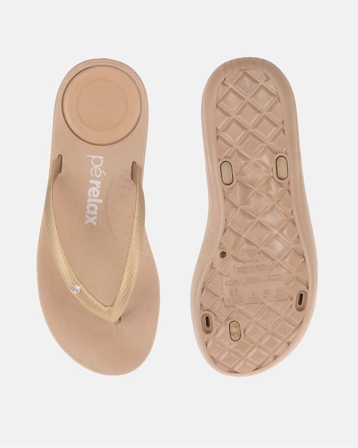 Chinelo Matricária - Gold / Taupe