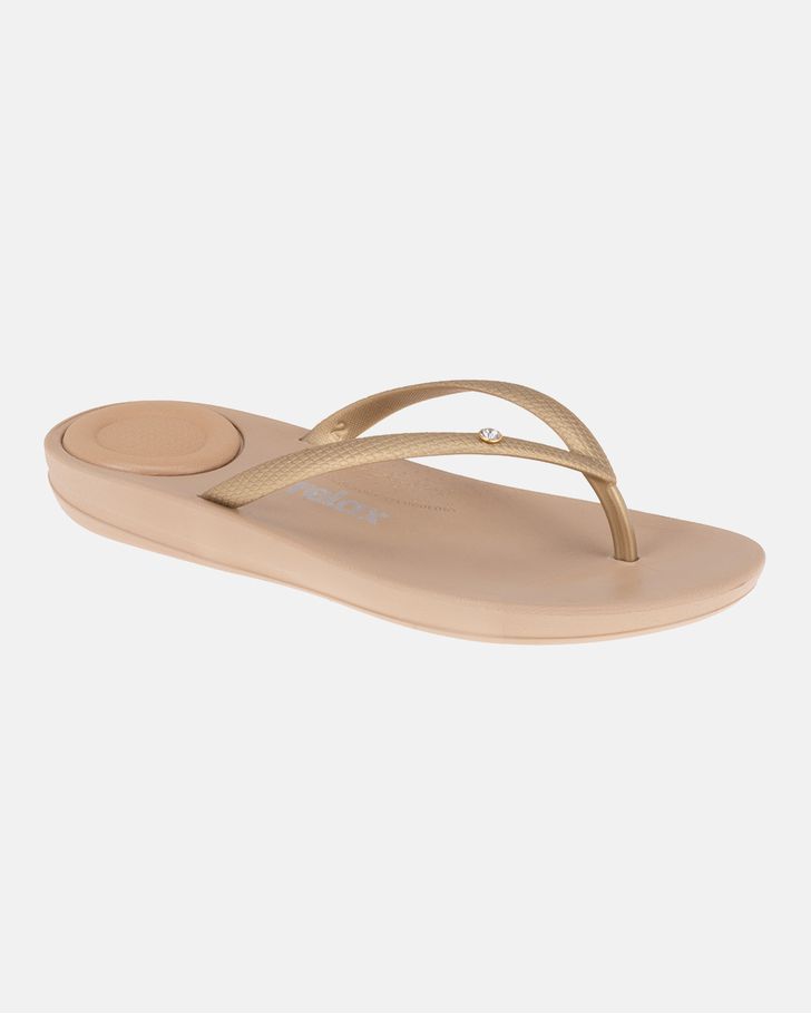 Chinelo Matricária - Gold / Taupe
