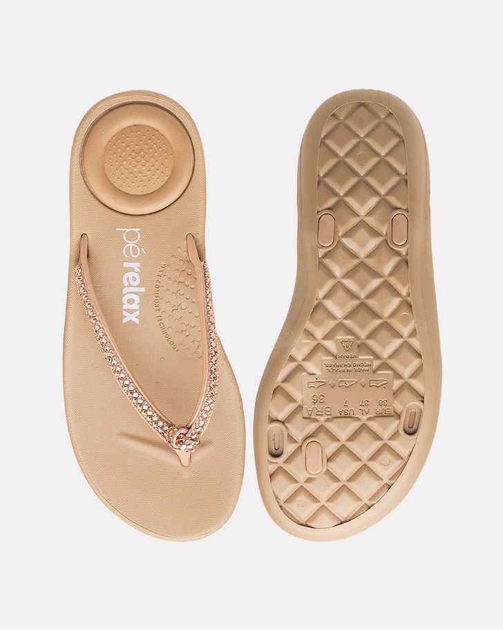 Chinelo Para Esporão Matricária - Gold / Taupe