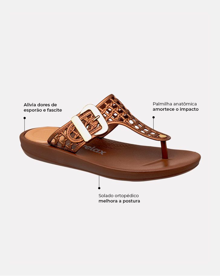 Chinelo para Esporão Matricária - Bronze / Moca