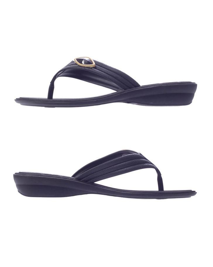 Chinelo Flat Orquídea - Preto