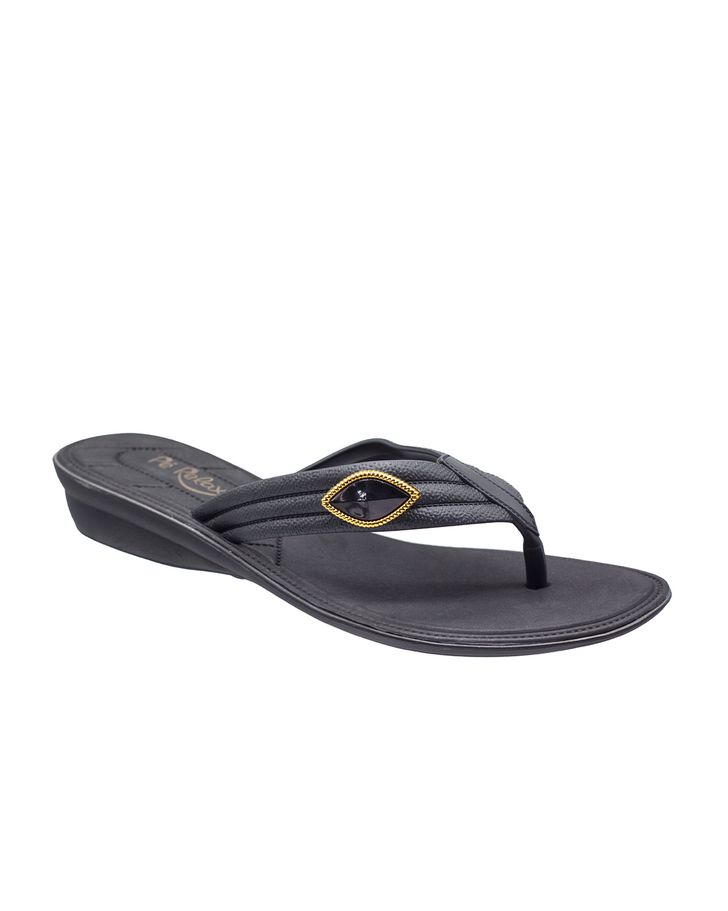 Chinelo Flat Orquídea - Preto