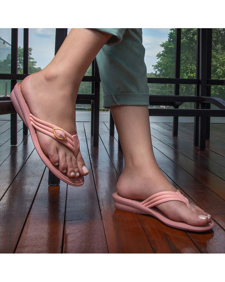 Chinelo Flat Orquídea - Rosa Mac