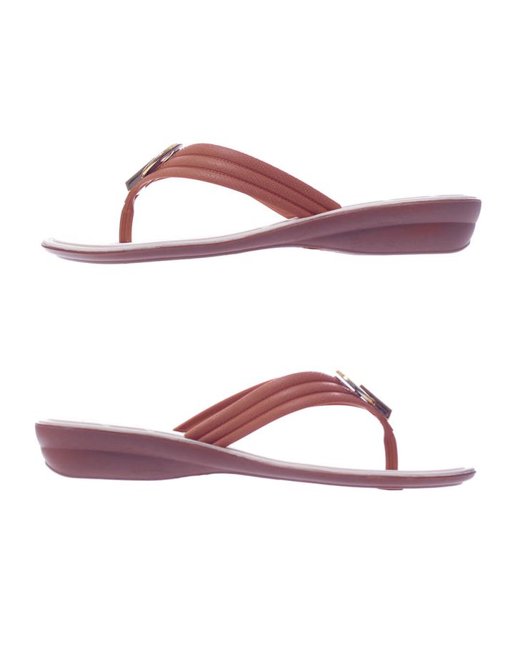 Chinelo Flat Orquídea - Caramelo