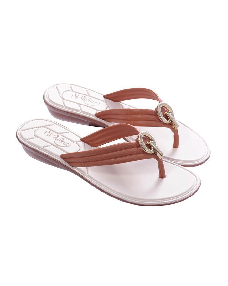 Chinelo Flat Orquídea - Caramelo