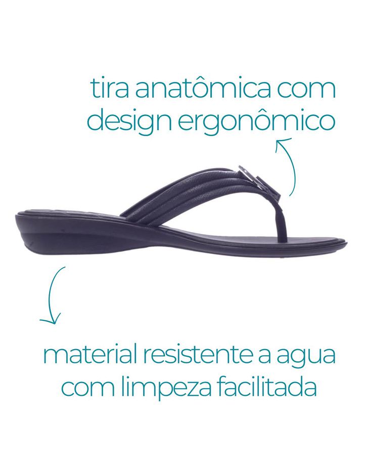 Chinelo Flat Orquídea - Preto