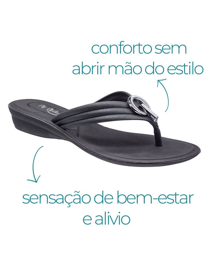 Chinelo Flat Orquídea - Preto