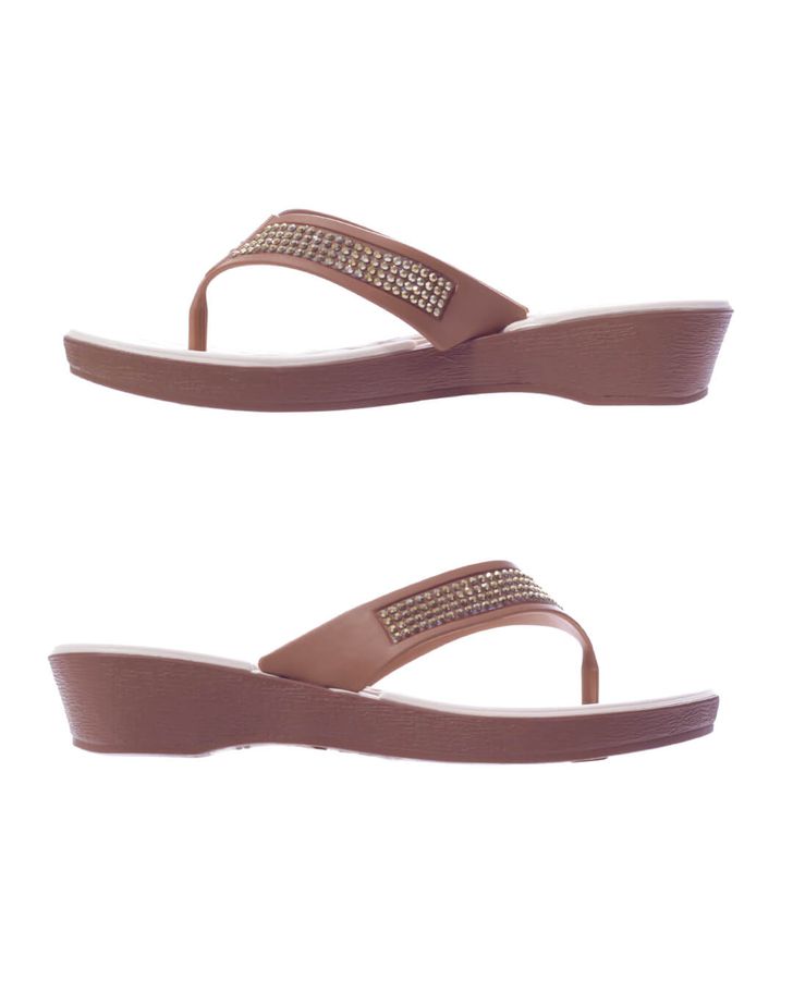 Chinelo Anabela Tulipa - Caramelo