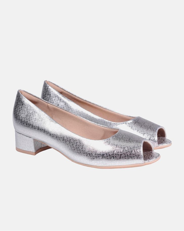 Peep Toe Margarida - Prata