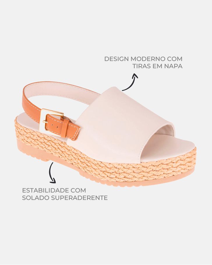 Sandalia Anabela Acácia - Off White
