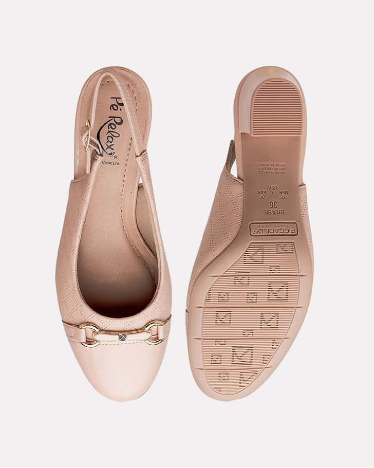 Sapato Slingback Salto Médio - Rose