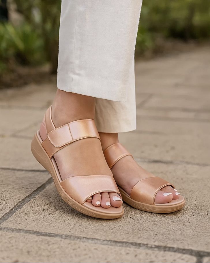 Sandália para Fascite Helicônia - Ouro Rosada