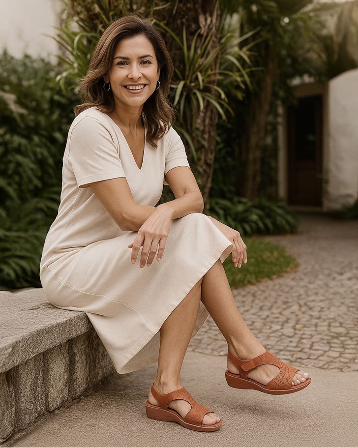 Sandália Ortopédica Helicônia - Ocre 