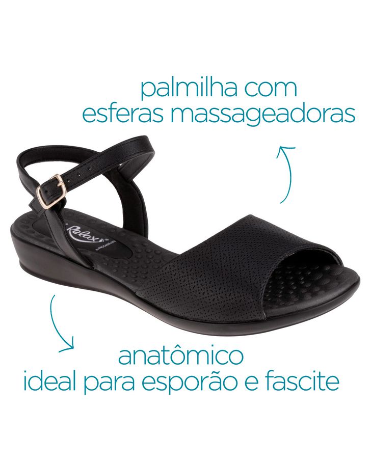 Sandália Anatômica Jasmim - Preta