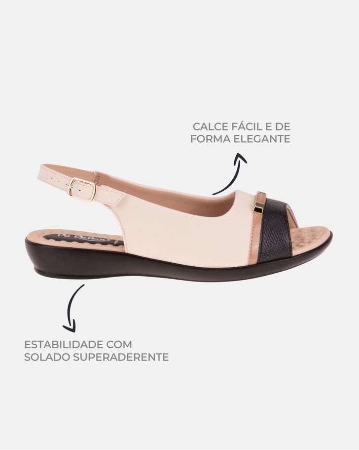 Slingback Jasmim Rasteira - Off White