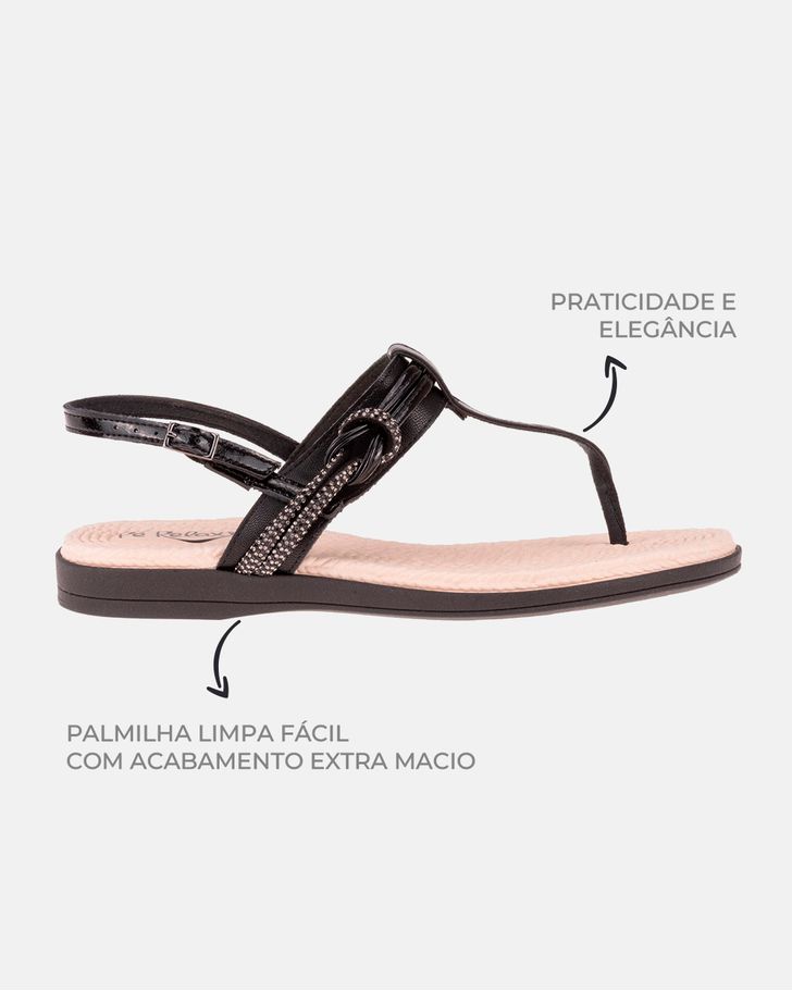 Rasteirinha Gardênia - Preto