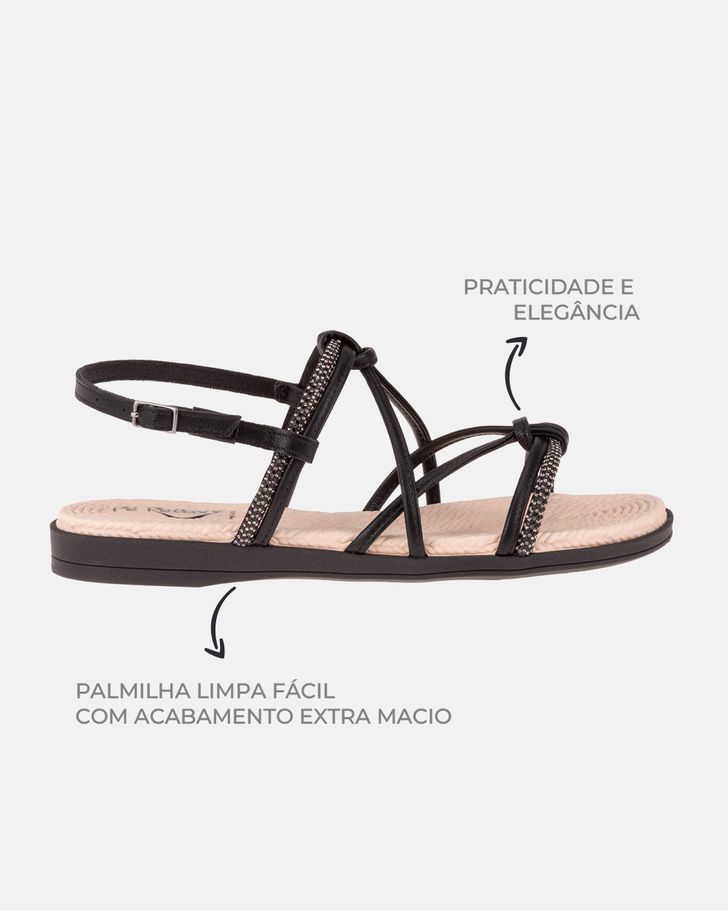 Rasteirinha Gardênia - Preto