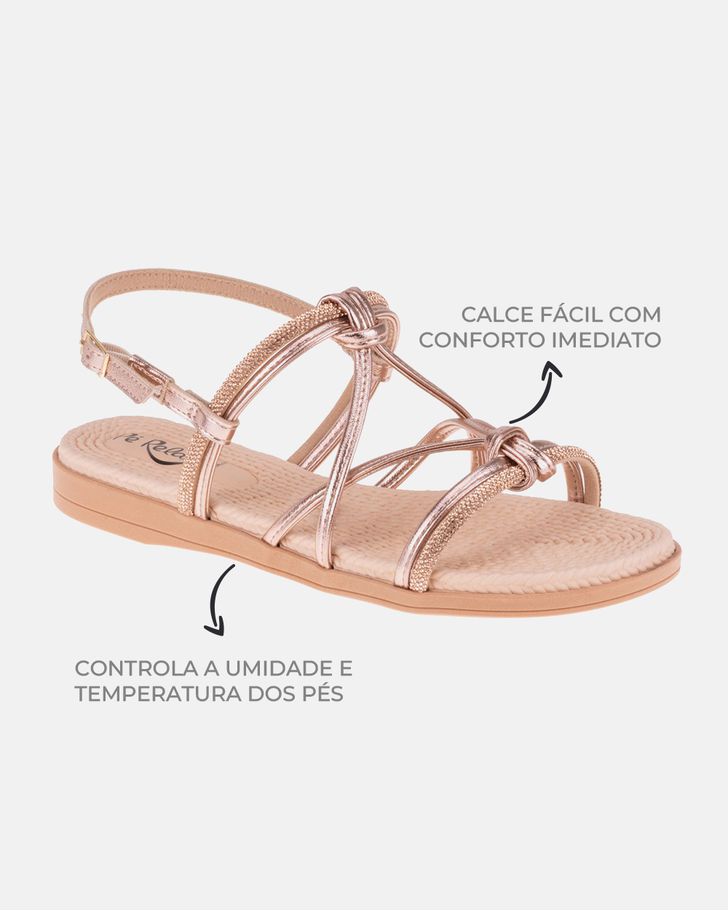 Rasteirinha Gardênia - Rosê / Ouro