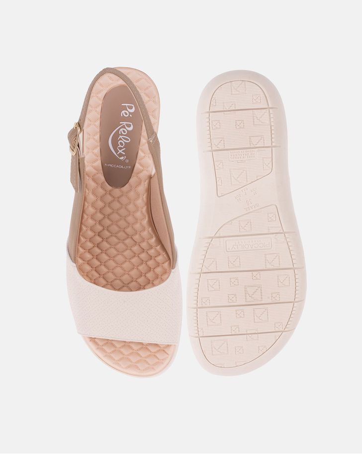 Sandália Anabela Papoula - Off White / Areia