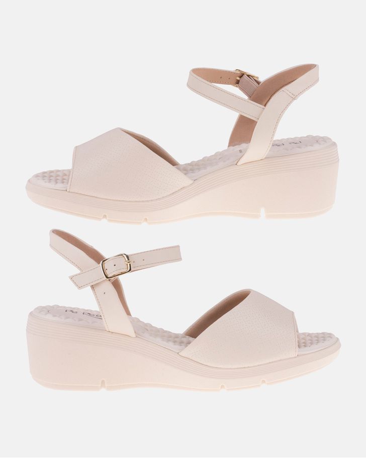 Sandália Anabela Papoula - Off White