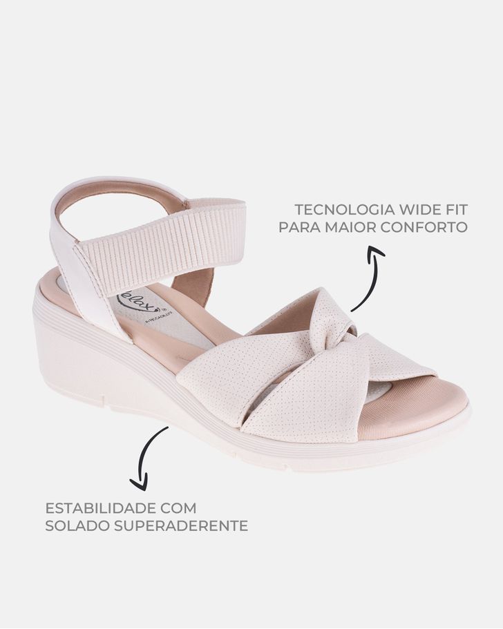Sandália Anabela Papoula - Off White
