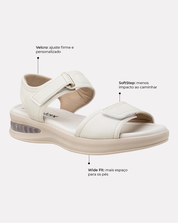 Sandália Velcro Camélia - Off White