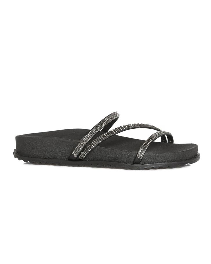 Papete Feminina Flatform Confortável - Soft Preto / Onix