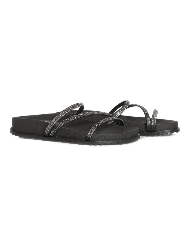 Papete Feminina Flatform Confortável - Soft Preto / Onix