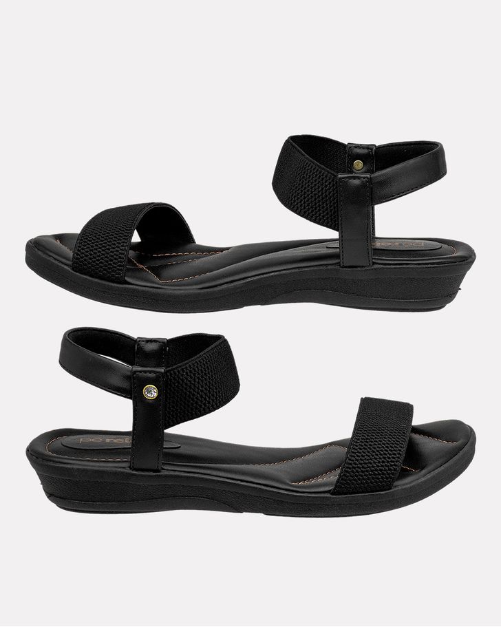 Sandália Gerânio Salto Baixo - Preta