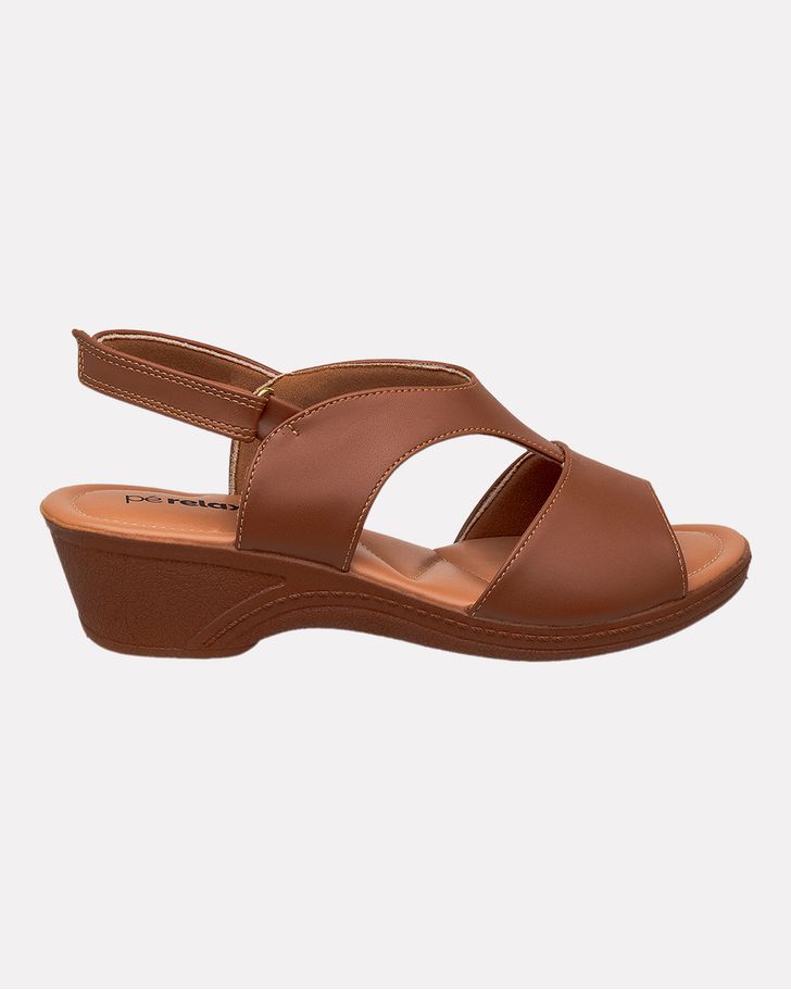 Sandália Salto Médio Verbena - Caramelo