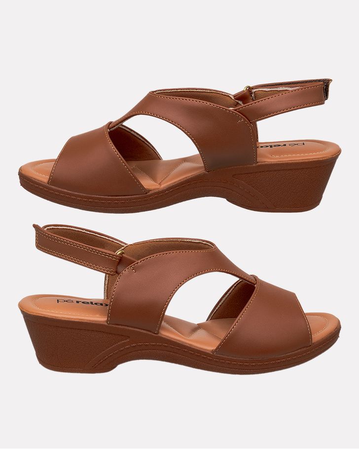 Sandália Salto Médio Verbena - Caramelo