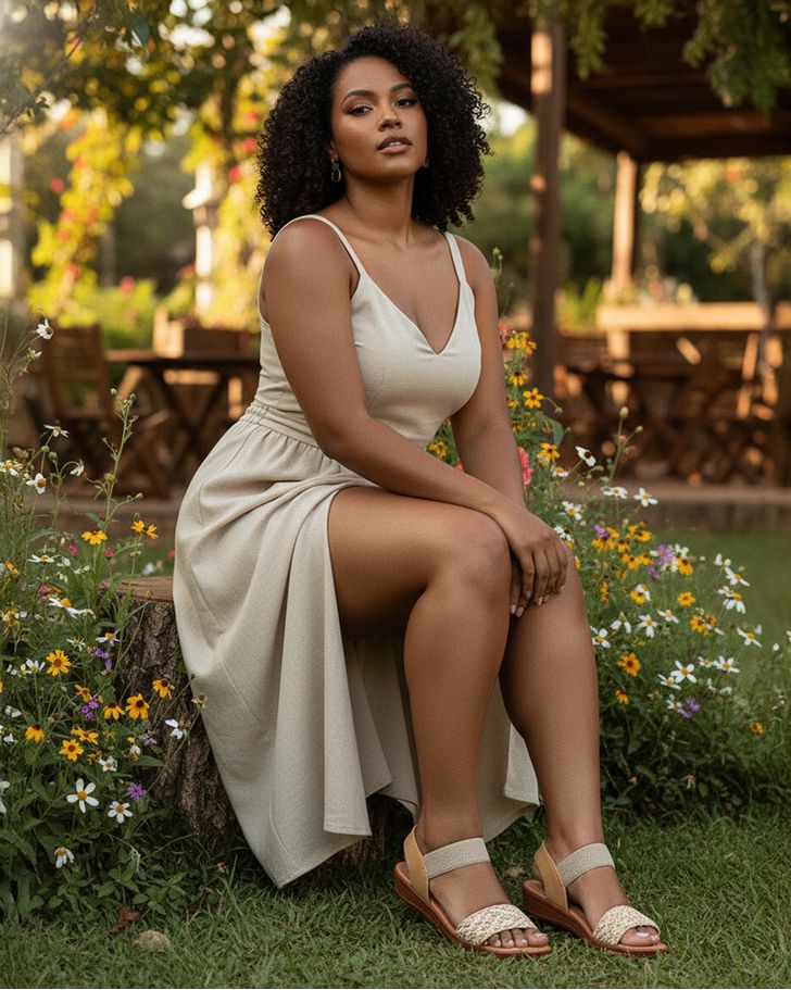 Sandália Gerânio Salto Baixo - Bege