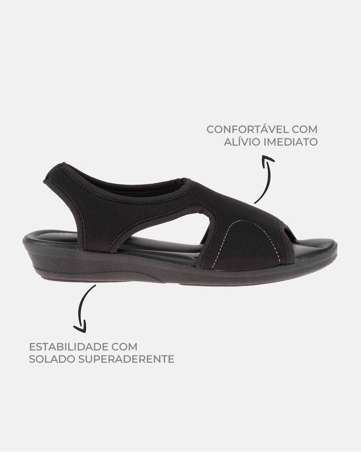 Papete Noprene Gerânio Salto Baixo - Preta