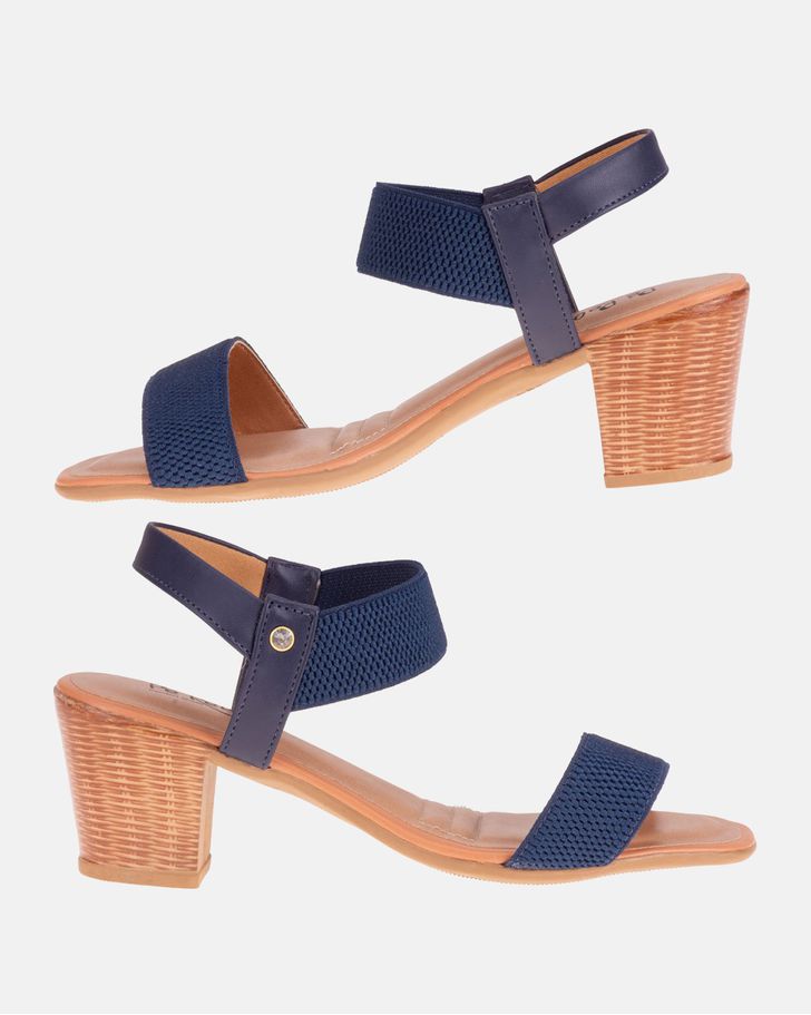 Sandália Versilia Salto Grosso - Azul Marinho