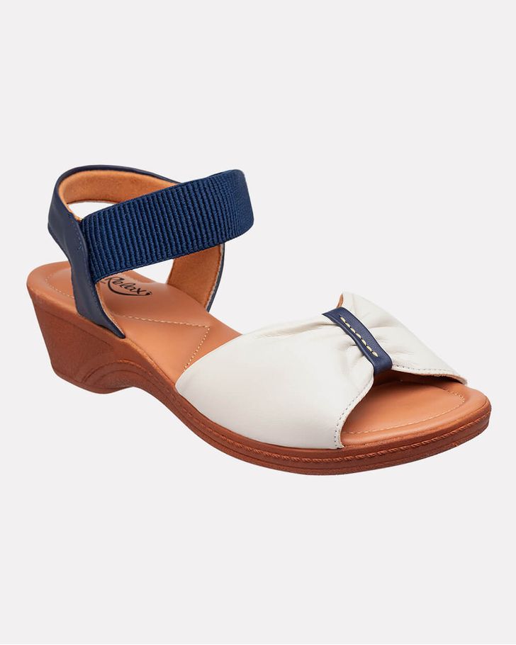 Sandália Verbena - Off White / Marinho