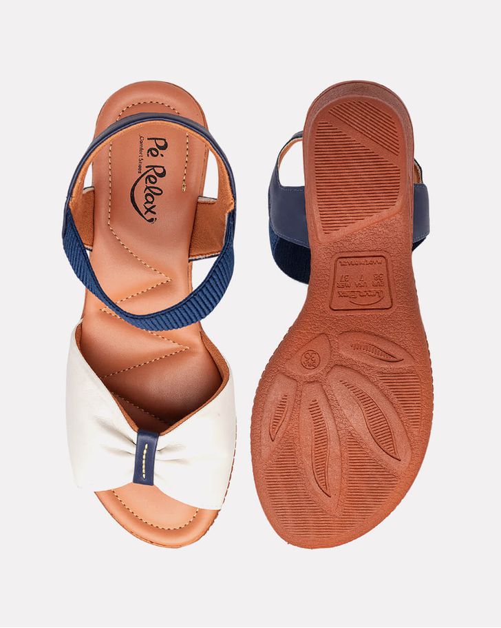 Sandália Verbena - Off White / Marinho