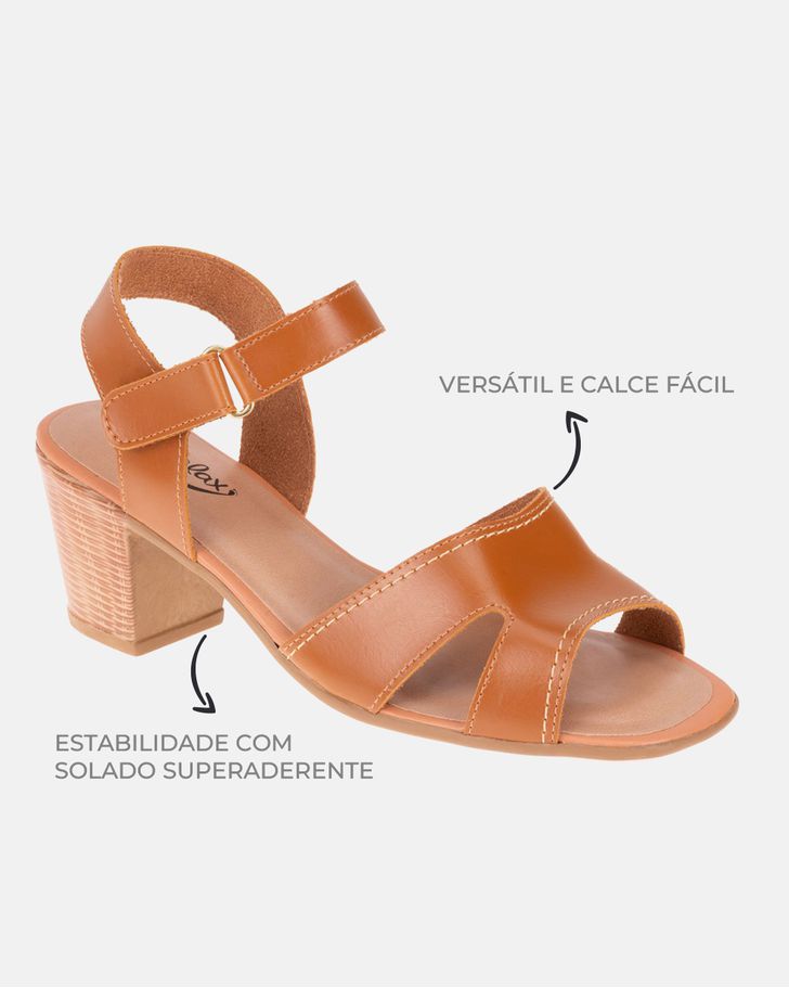 Sandália Versilia Caramelo Salto Grosso