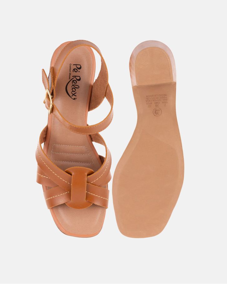 Sandália Versilia Salto Grosso - Caramelo