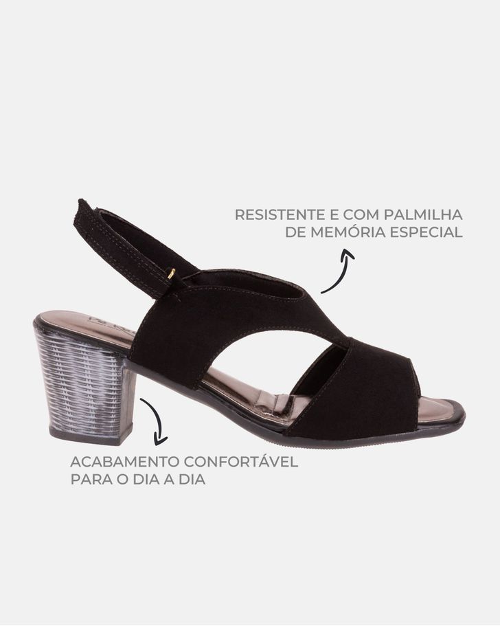 Sandália Versilia Salto Grosso - Preta