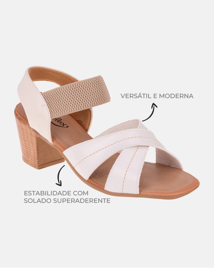 Sandália Versilia Salto Grosso - Off White