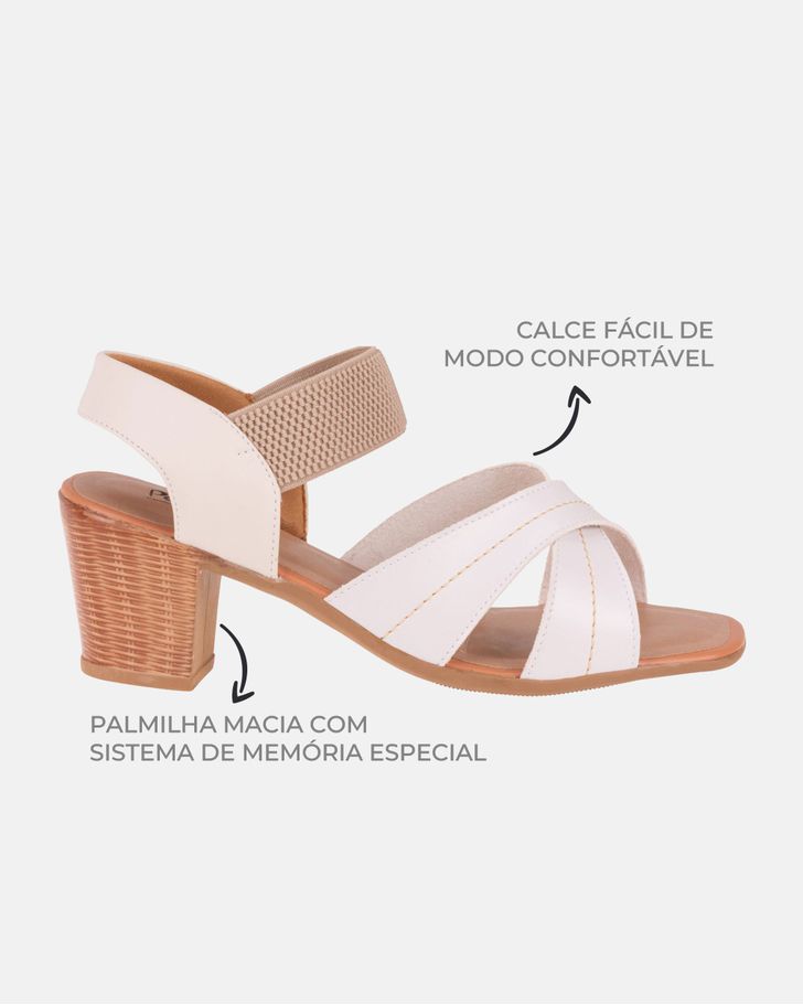 Sandália Versilia Salto Grosso - Off White